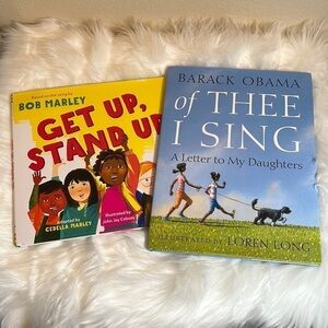 Set of Hard Cover Obama and Bob Marley Kid Books